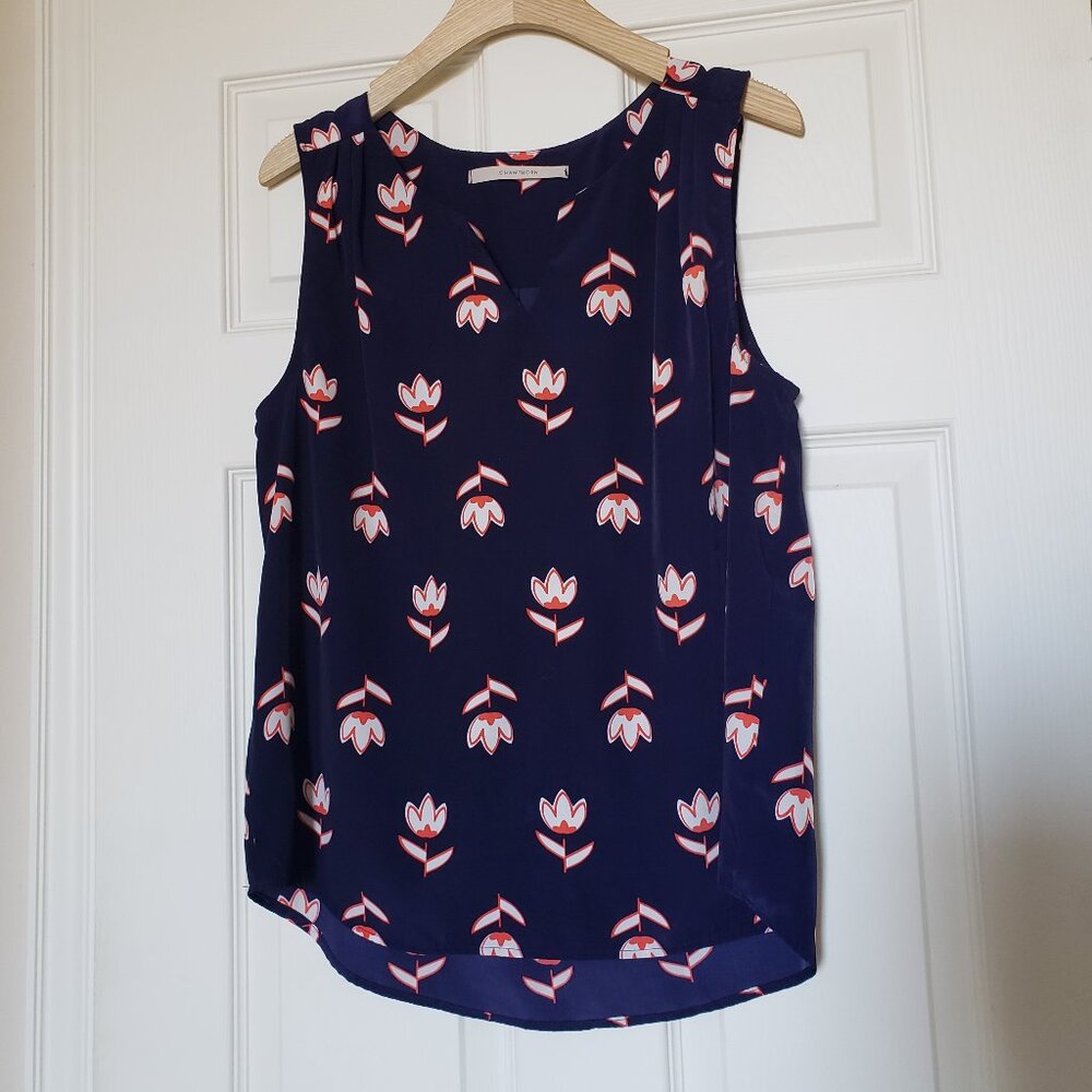 41 Hawthorn Women's Sleeveless Tulip Pleated Blouse V-neck - Size Medium - EUC